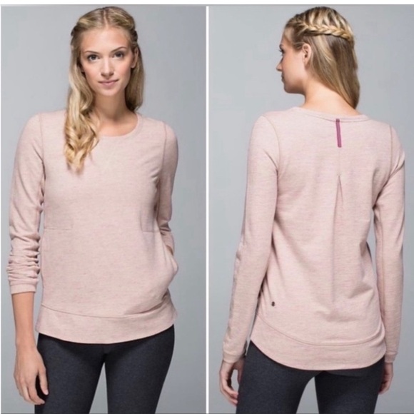 Lululemon Exhalation Pullover II Heathered Marled Mojave Magenta Pink size 6 EUC - Picture 3 of 15